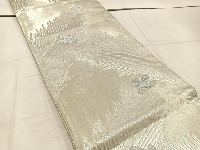 平和屋着物◎六通柄袋帯　若松葉　銀糸　正絹　逸品　BAAW3892mz