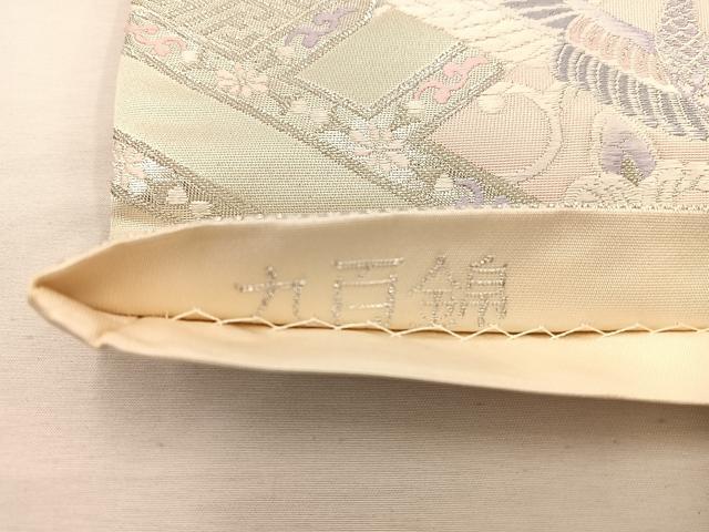 平和屋着物◎六通柄袋帯　唐織　九百錦　孔雀花文　正絹　逸品　BAAW3900mz