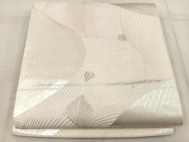 平和屋着物◎六通柄袋帯 唐織 若松葉 銀糸 正絹 逸品 BAAW3913mz