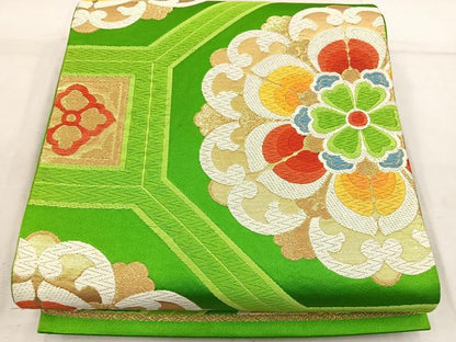 平和屋着物◎六通柄袋帯 唐織 正倉院 金糸 正絹 逸品 BAAW3920mz