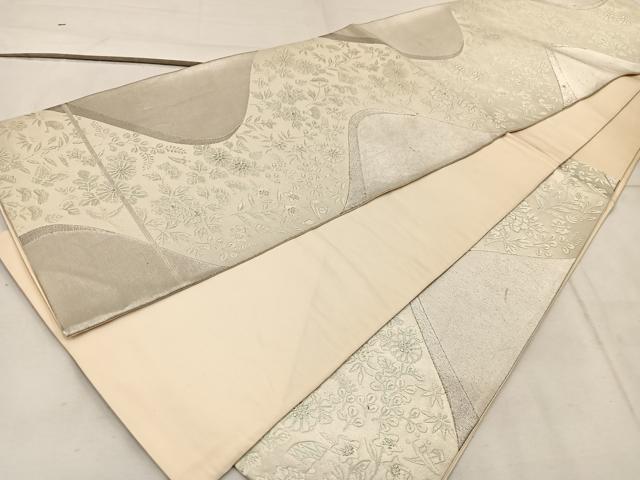 平和屋着物◎西陣織 天保初年創始の京の老舗 洛陽織物 六通柄袋帯 菊花文 銀糸 証紙付き 正絹 逸品 BAAW3935mz