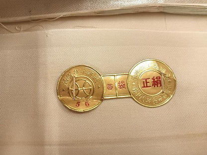 平和屋着物◎西陣織 天保初年創始の京の老舗 洛陽織物 六通柄袋帯 菊花文 銀糸 証紙付き 正絹 逸品 BAAW3935mz
