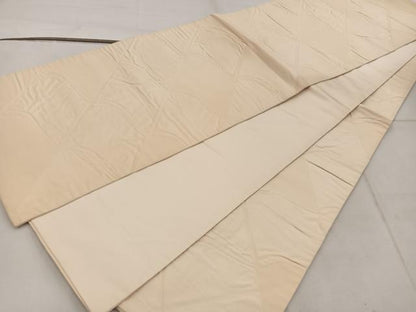 平和屋着物◎六通柄袋帯　ふくれ織　幾何学文様　正絹　逸品　BAAW3941mz