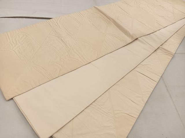 平和屋着物◎六通柄袋帯　ふくれ織　幾何学文様　正絹　逸品　BAAW3941mz