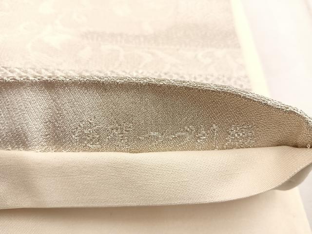 平和屋着物◎六通柄袋帯　佐賀つづれ織　亀甲花鳥文　銀糸　正絹　逸品　BAAW3965mz