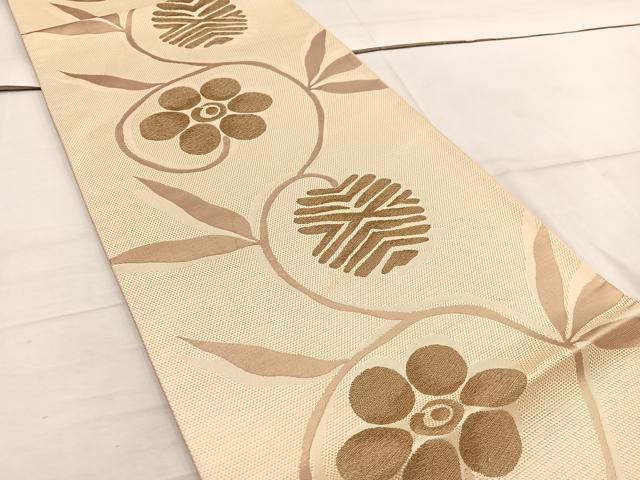 平和屋着物◎六通柄袋帯　笹蔓　金糸　正絹　逸品　BAAW3977mz