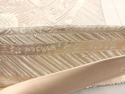 平和屋着物◎六通柄袋帯　源氏物語　銀糸　正絹　逸品　BAAW3997mz