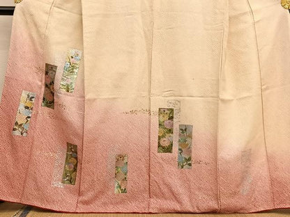 平和屋着物■訪問着　総絞り　短冊花文　金銀彩　正絹　逸品　BAAW4109hv