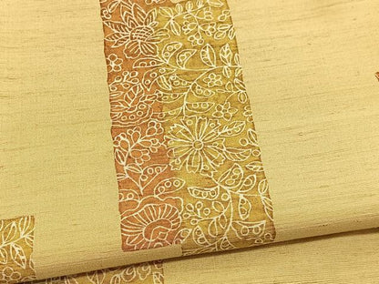 平和屋着物■上質な小紋 紬地 型染め 短冊花文 正絹 逸品 BAAW4122hv