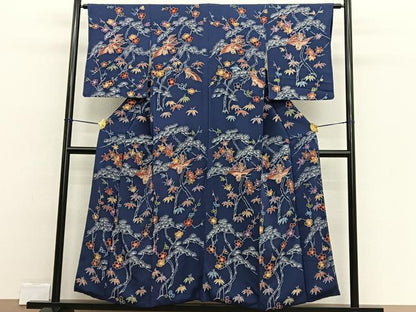 平和屋着物■訪問着　型染め　飛鶴松竹梅　正絹　逸品　BAAW4127hv