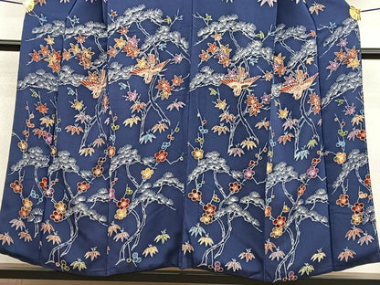 平和屋着物■訪問着　型染め　飛鶴松竹梅　正絹　逸品　BAAW4127hv