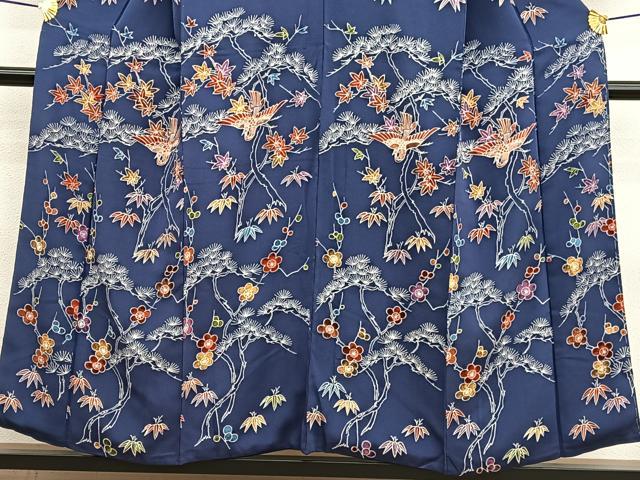 平和屋着物■訪問着　型染め　飛鶴松竹梅　正絹　逸品　BAAW4127hv
