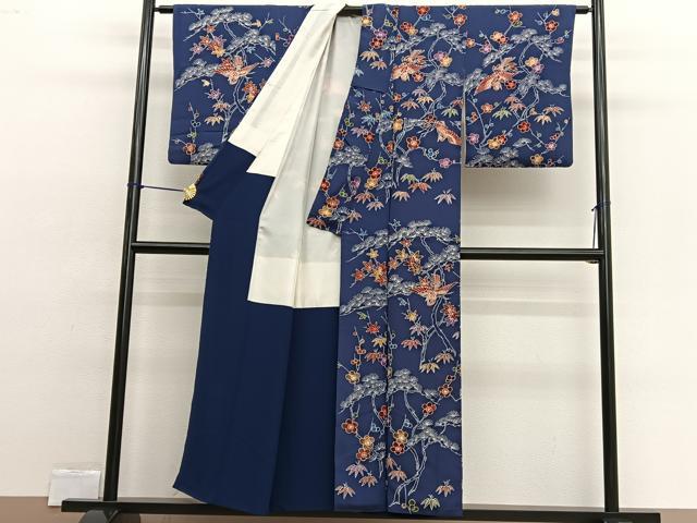 平和屋着物■訪問着　型染め　飛鶴松竹梅　正絹　逸品　BAAW4127hv
