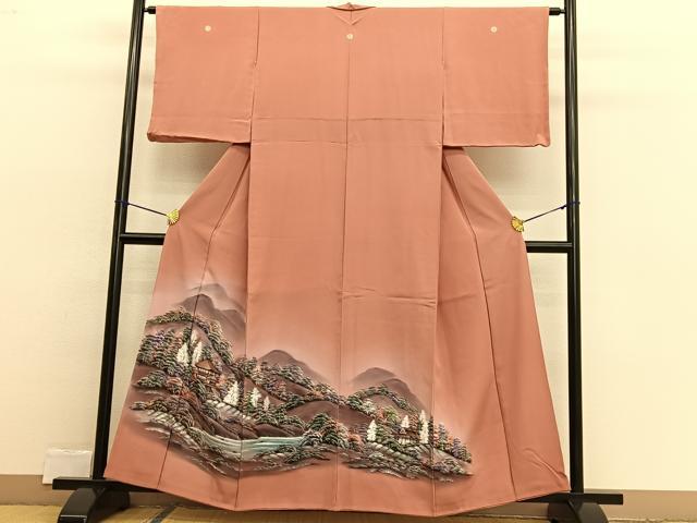 平和屋着物■豪華色留袖　手描き　風景文　暈し染め　正絹　逸品　BAAW4147hv