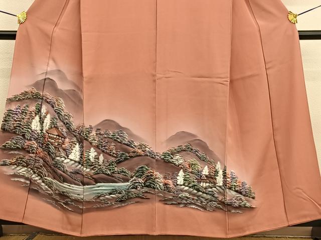 平和屋着物■豪華色留袖　手描き　風景文　暈し染め　正絹　逸品　BAAW4147hv