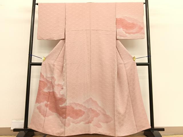 平和屋着物▼訪問着 地紋起こし 裏菊雲取り文 暈し染め 正絹 逸品 BAAW4151hv