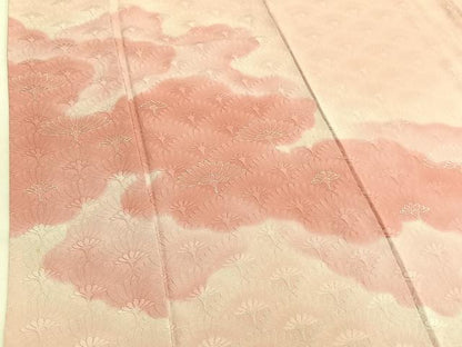 平和屋着物▼訪問着 地紋起こし 裏菊雲取り文 暈し染め 正絹 逸品 BAAW4151hv