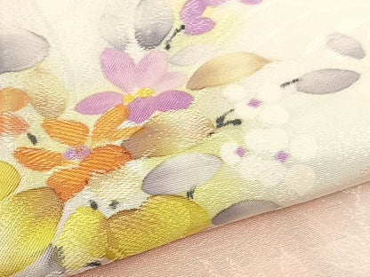 平和屋着物▼上質な小紋 手描き 地紋起こし 花籠文 暈し染め 正絹 逸品 未使用 BAAW4170hv