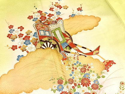 平和屋着物▼訪問着 駒刺繍 御所車枝梅文 暈し染め 金彩 正絹 逸品 BAAW4176hv