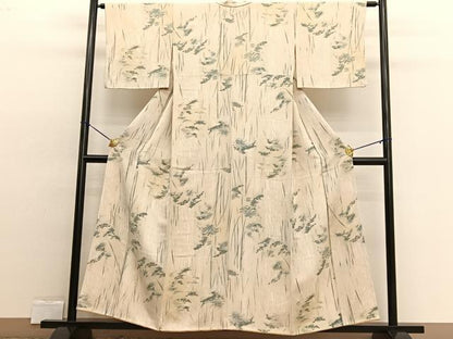 平和屋着物▼上質な小紋 手描き 竹林 正絹 逸品 BAAW4178hv