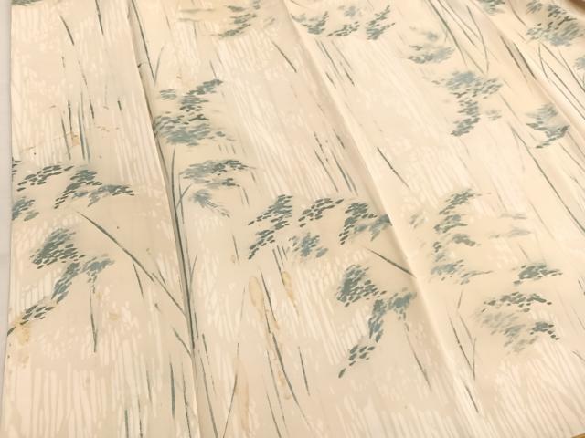 平和屋着物▼上質な小紋 手描き 竹林 正絹 逸品 BAAW4178hv