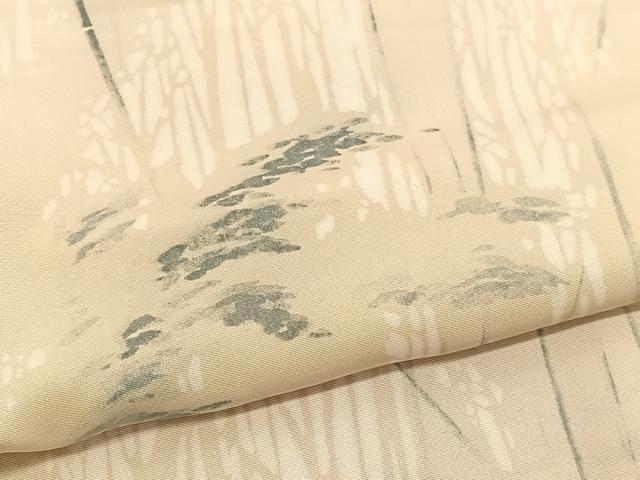 平和屋着物▼上質な小紋 手描き 竹林 正絹 逸品 BAAW4178hv