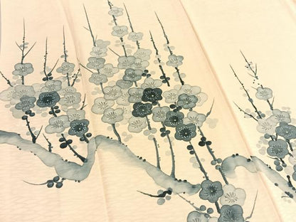 平和屋着物▼訪問着 手描き 枝梅文 金彩 正絹 逸品 BAAW4183hv