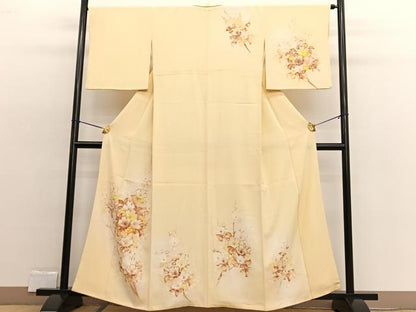 平和屋着物▼訪問着 手描き 草花文 ろうけつ染め 金彩 正絹 逸品 BAAW4210hv