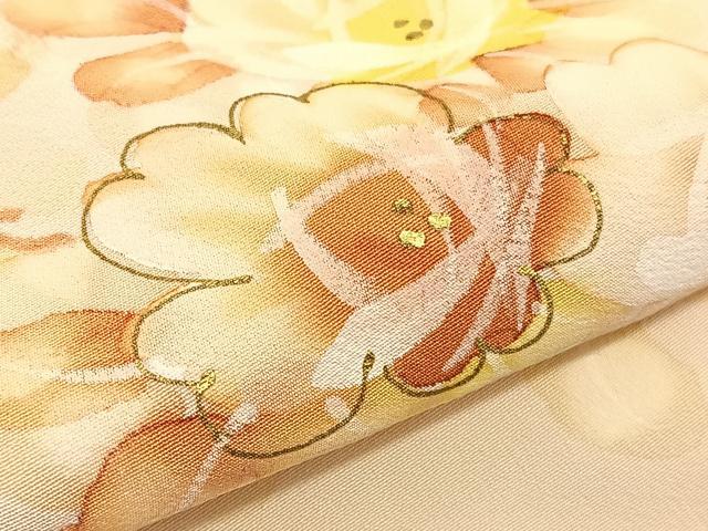 平和屋着物▼訪問着 手描き 草花文 ろうけつ染め 金彩 正絹 逸品 BAAW4210hv