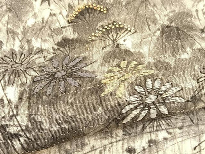 平和屋着物▼中国三大刺繍 相良刺繍 訪問着 手描き 草花文 正絹 逸品 BAAW4213hv