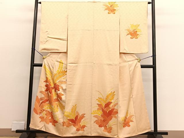 平和屋着物■訪問着 草葉文 金彩 正絹 逸品 BAAW4225hv