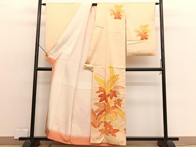 平和屋着物■訪問着 草葉文 金彩 正絹 逸品 BAAW4225hv