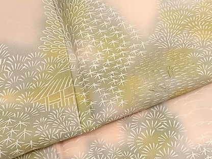 平和屋着物■訪問着 刺繍 御所解文 暈し染め 金糸 正絹 逸品 BAAW4239hv