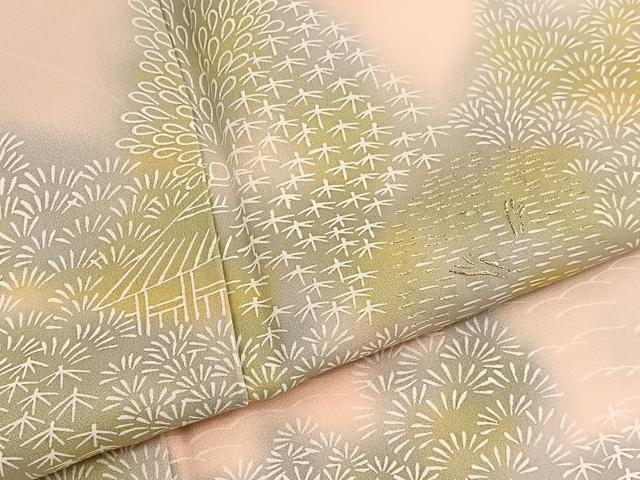 平和屋着物■訪問着 刺繍 御所解文 暈し染め 金糸 正絹 逸品 BAAW4239hv