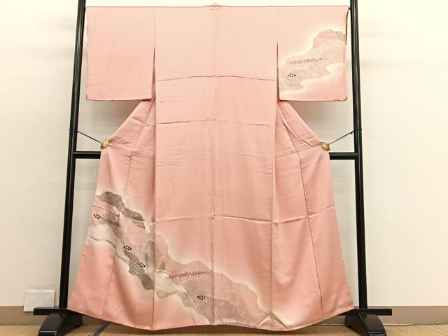 平和屋着物■訪問着 絞り 道長箔散らし文様 暈し染め 金彩 正絹 逸品 BAAW4244hv