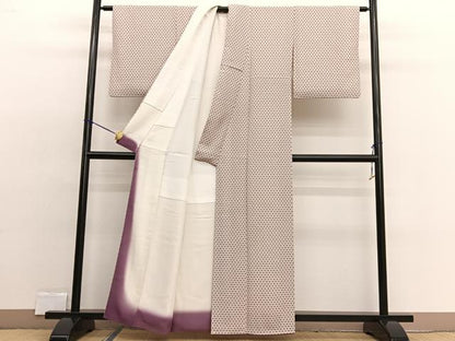 平和屋着物■上質な小紋 桜唐草文 正絹 逸品 BAAW4257hv