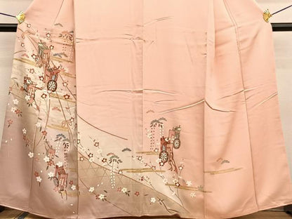 平和屋着物■訪問着 御所車花文 暈し染め 金彩 正絹 逸品 BAAW4261hv