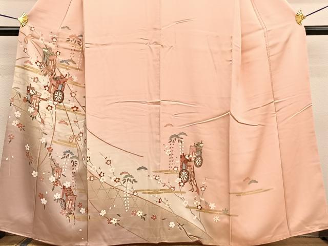 平和屋着物■訪問着 御所車花文 暈し染め 金彩 正絹 逸品 BAAW4261hv