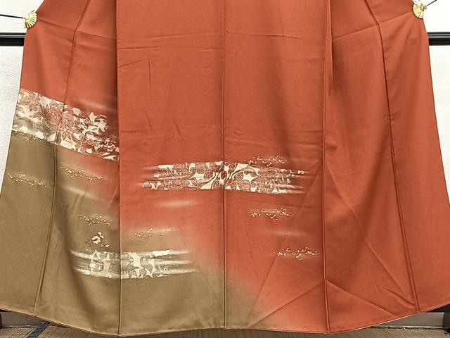 平和屋着物■訪問着 駒刺繍 花喰鳥 暈し染め 金彩 正絹 逸品 BAAW4276hv