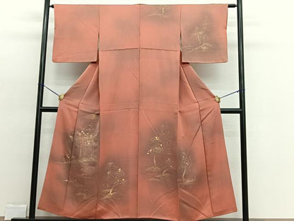 平和屋着物■訪問着 手描き 刺繍 風景文 暈し染め 金彩 正絹 逸品 BAAW4277hv