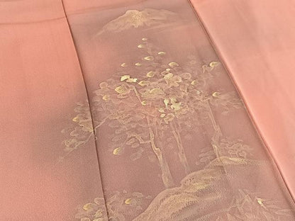 平和屋着物■訪問着 手描き 刺繍 風景文 暈し染め 金彩 正絹 逸品 BAAW4277hv