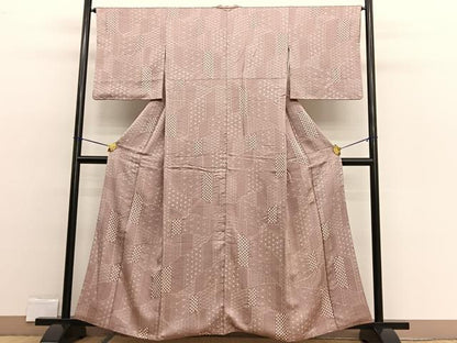 平和屋着物■上質な小紋 絞り 麻の葉文様 正絹 逸品 BAAW4280hv
