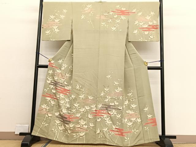 平和屋着物■訪問着 駒刺繍 橘エ霞文 金彩 正絹 逸品 BAAW4286hv