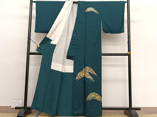 平和屋着物□訪問着 駒刺繍 松花丸文 金銀彩 正絹 逸品 BAAW4293hv