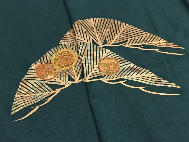 平和屋着物●訪問着　駒刺繍　松竹梅　金銀彩　金糸　正絹　逸品　AABG4390fy 平和屋着物○創業460年・千總 訪問着 駒刺繍 吉祥花文 暈し染め 金彩