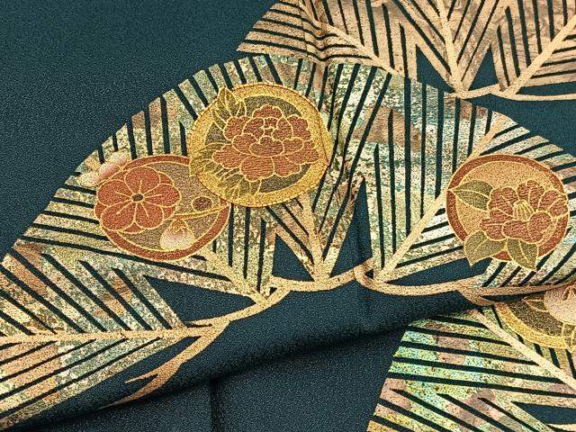 平和屋着物□訪問着 駒刺繍 松花丸文 金銀彩 正絹 逸品 BAAW4293hv