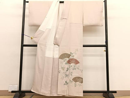平和屋着物■豪華色留袖 地紙草花文 金銀彩 正絹 逸品 BAAW4309hv