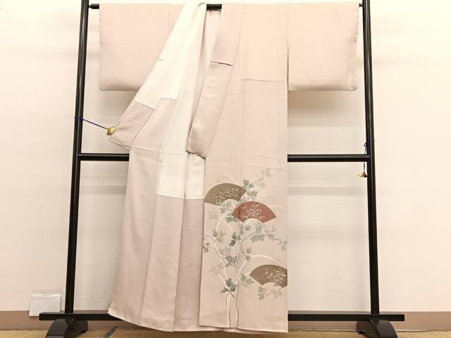 平和屋着物■豪華色留袖 地紙草花文 金銀彩 正絹 逸品 BAAW4309hv