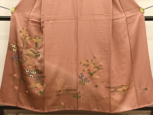 平和屋着物○訪問着 友禅 風景草花文 暈し染め 正絹 逸品 CABC2193ut