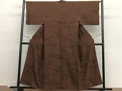 平和屋着物■上質な小紋 型染め 御所解文 鬼しぼ縮緬 正絹 逸品 BAAW4333hv